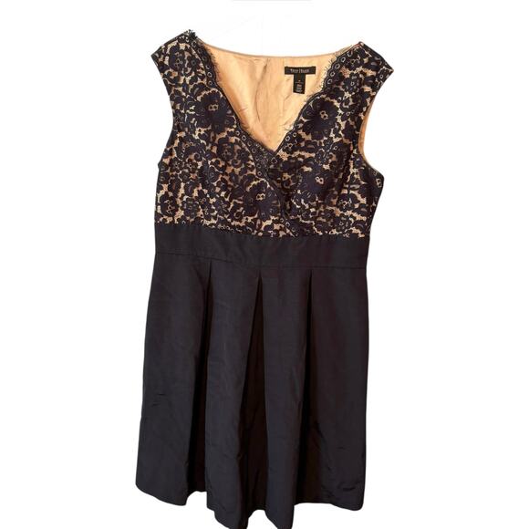 Navy WHBM Lace Midi Sleeveless Cocktail Dress with Pockets & fringe detail - Picture 1 of 10